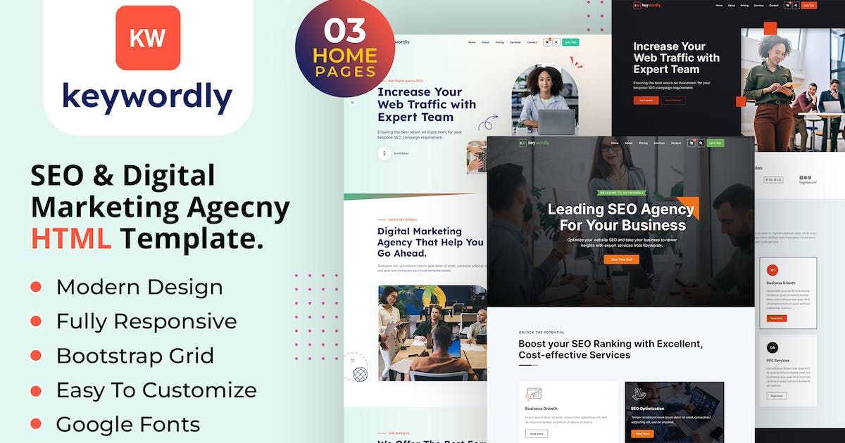Keywordly | Digital Marketing Agency HTML Template