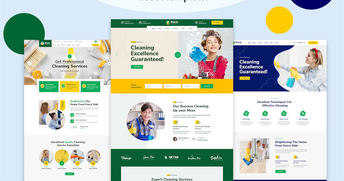 Klenar – Cleaning Services React Template