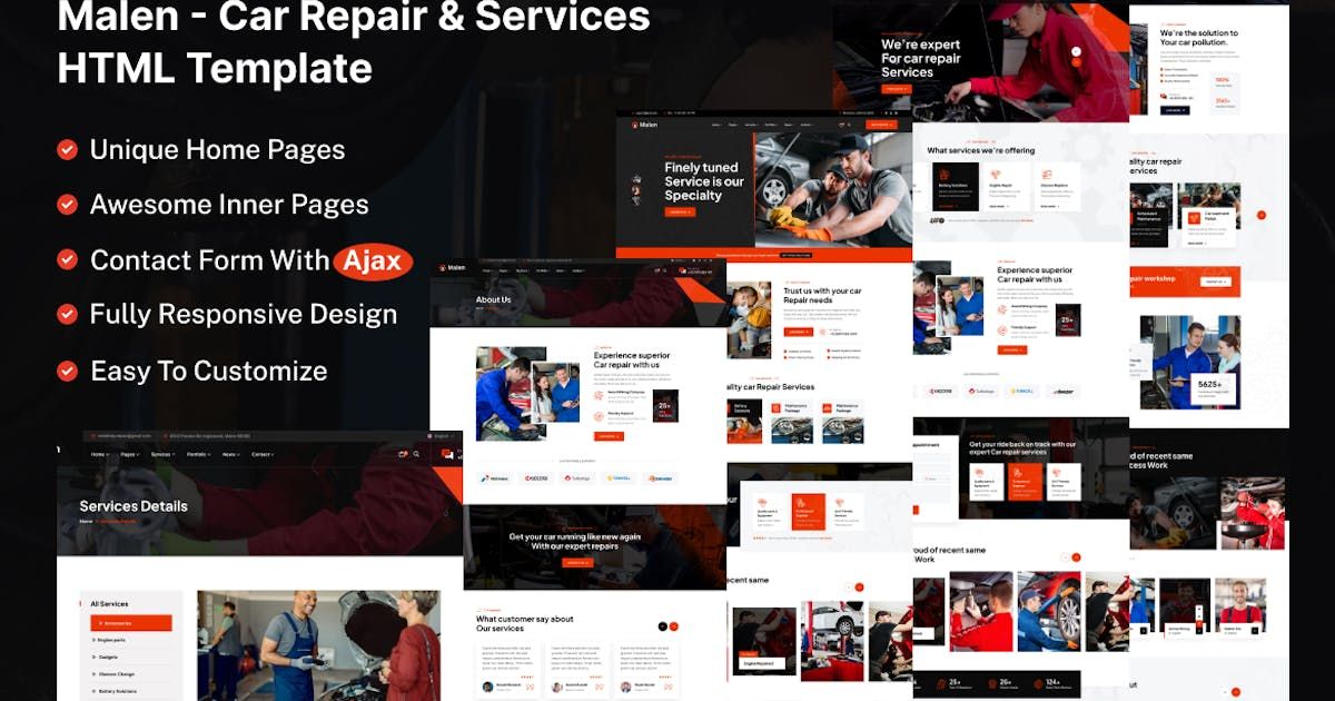 Malen - Car Repair And Services HTML Template