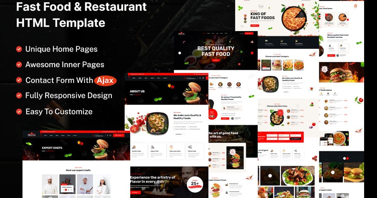 Pizzan - Fast Food and Restaurant HTML Template