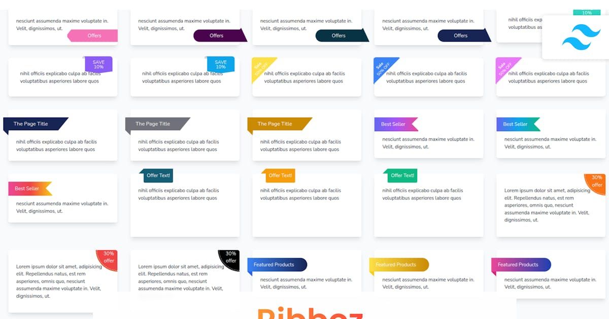 Ribboz - Ribbons Pages Tailwind & HTML Template