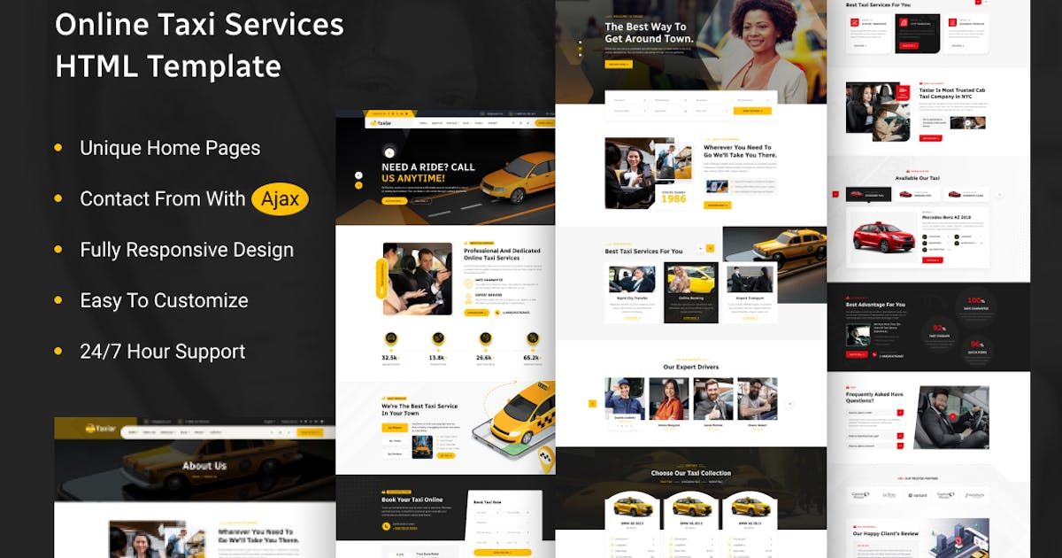 Taxiar - Online Taxi Service HTML Template