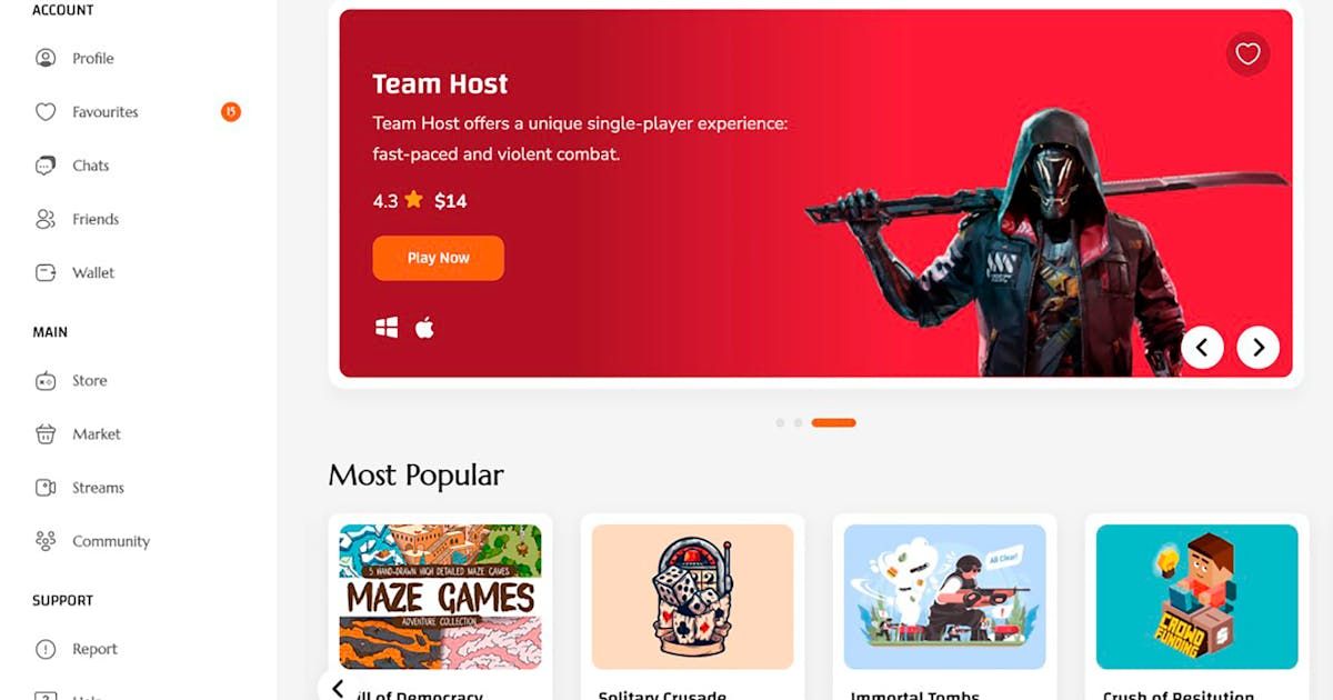 TeamHost - Gaming Community HTML
