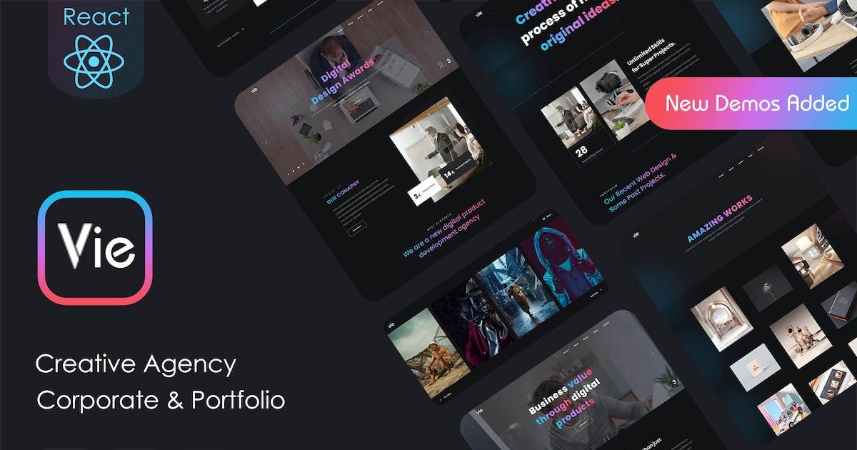 Vie - React Creative Portfolio & Agency template