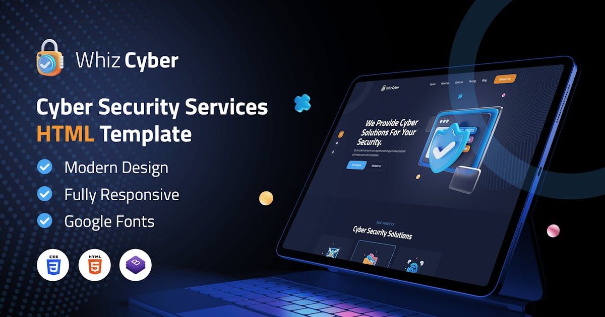 WhizCyber | Cyber Security HTML Template - code.market