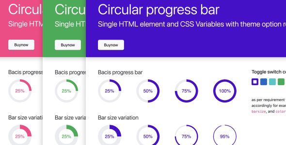 Circular progress bar with Single  HTML + CSS