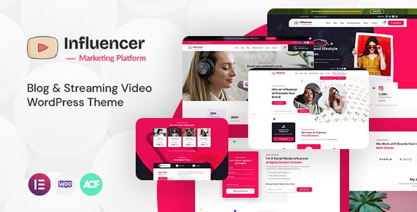 Influencer - Personal Blog & Streaming Video WordPress Theme