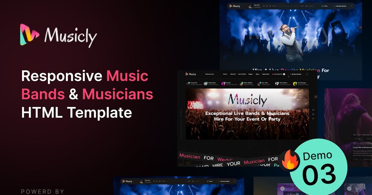 Musicly - Music Bands and Musicians HTML Template