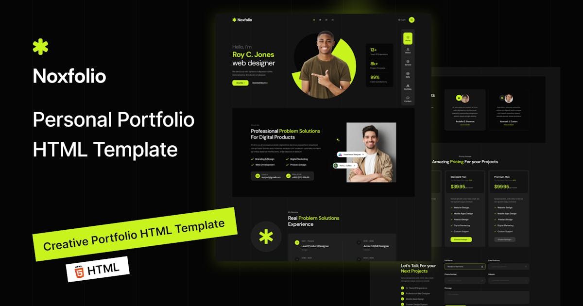Noxfolio - Personal Portfolio Resume HTML Template