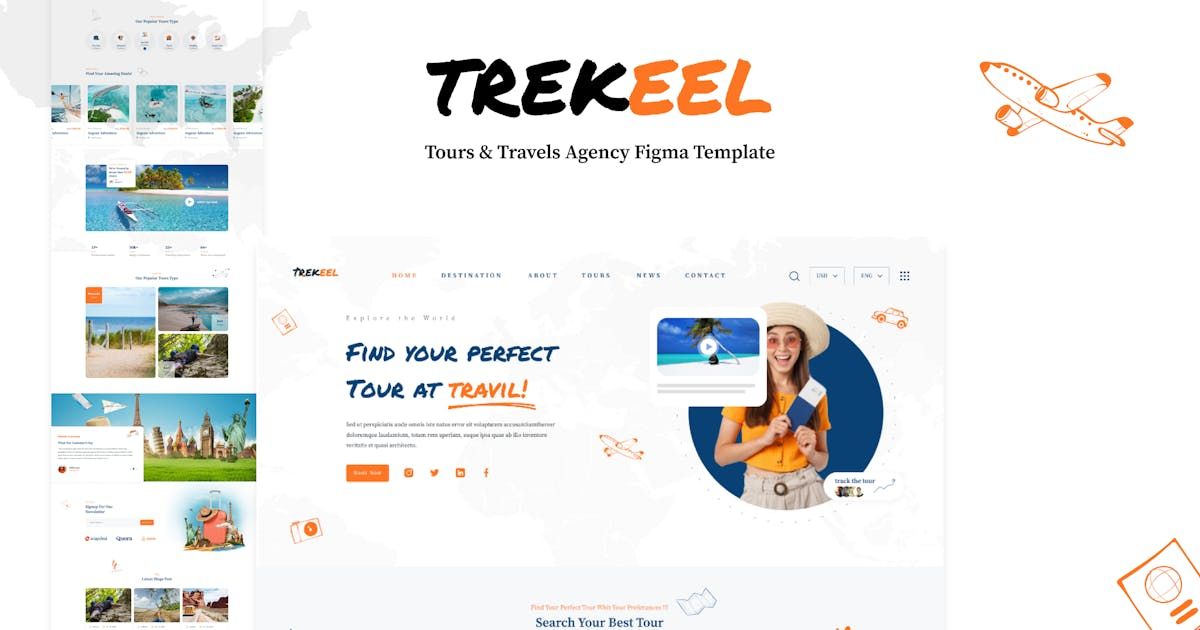 Trekeel-Tours & Travels Agency FigmaTemplate