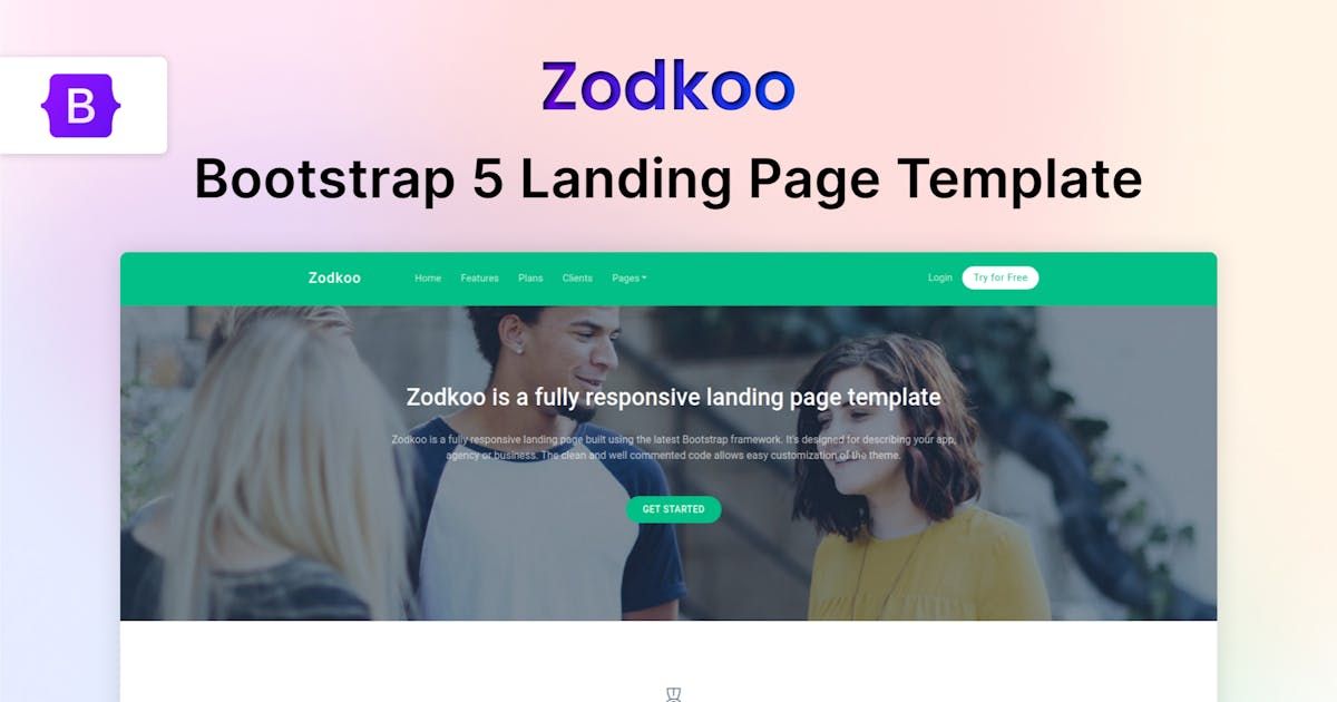 Zodkoo - Bootstrap Landing Page Template
