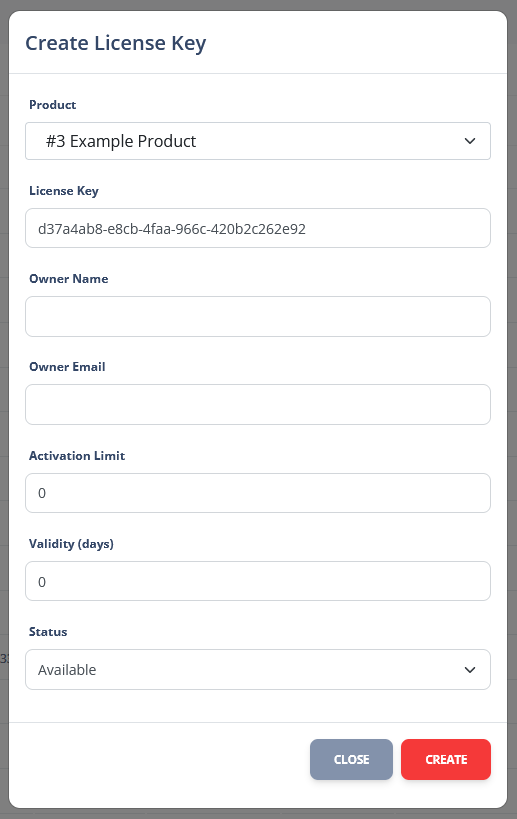 license key creation process