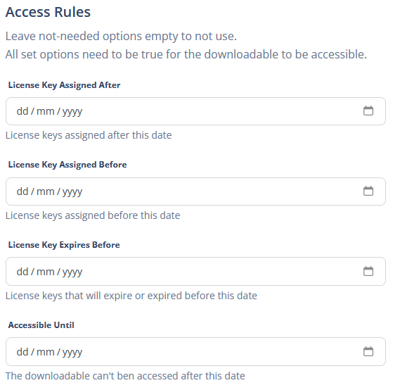 downloadable access restrictions