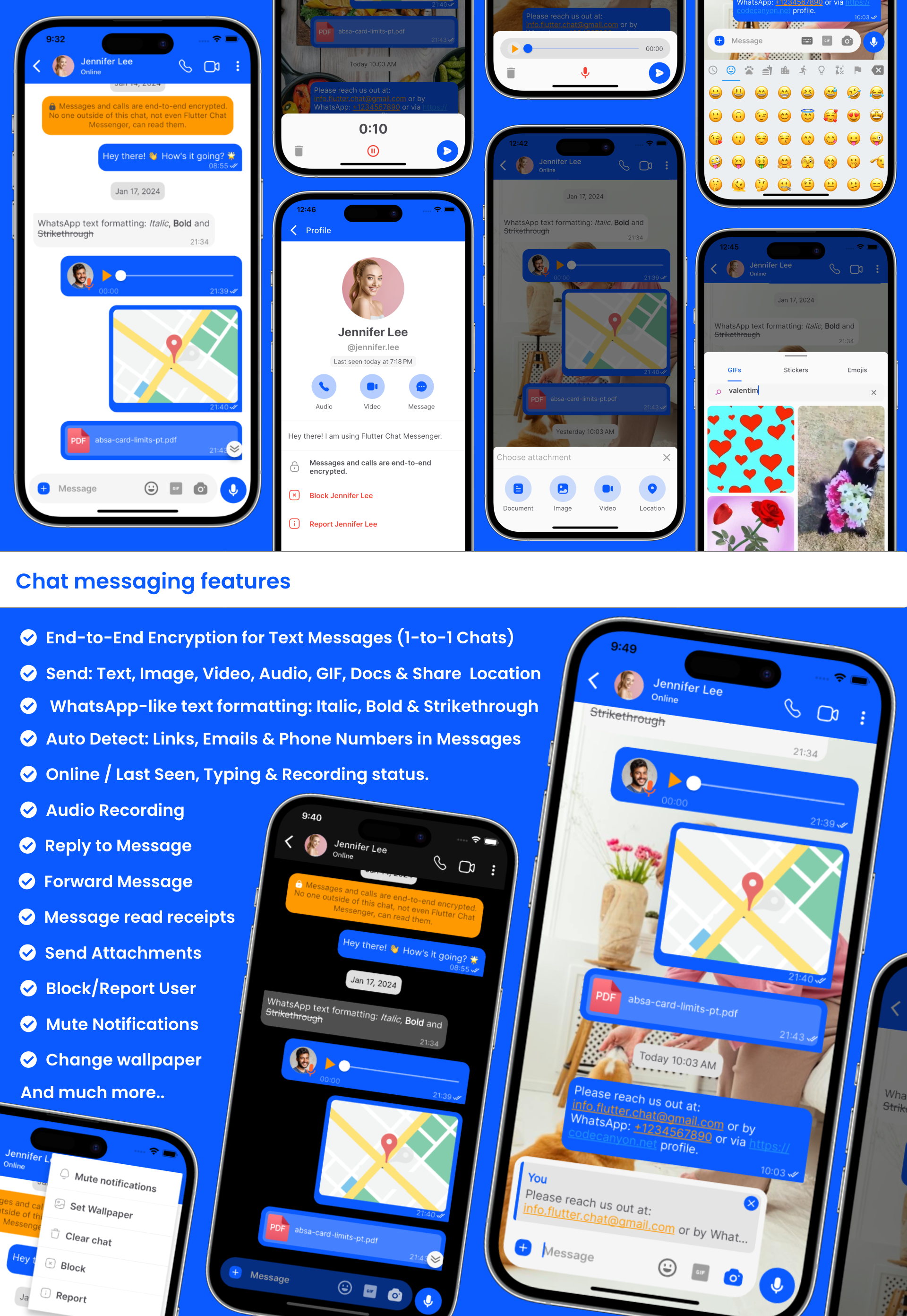 Chat messaging features