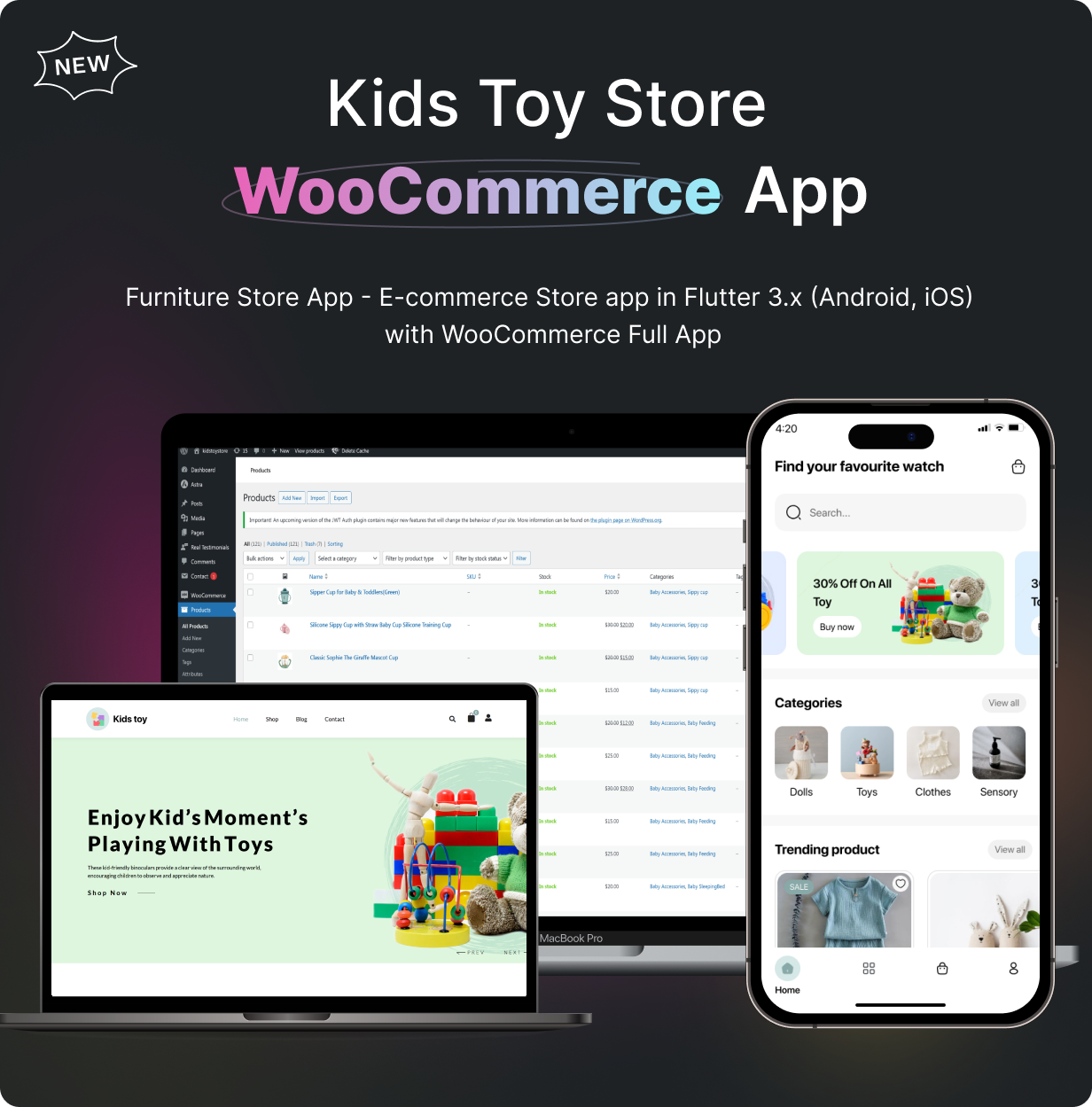 Kids Toys Shop App - E-commerce Store app in Flutter 3.x (Android, iOS) with WooCommerce Full App - 4