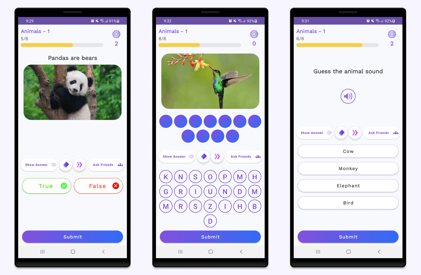 Online Quiz | Multiple Choice + True/False + Word, Sound, Image Guess for Android with Admin Panel - 6