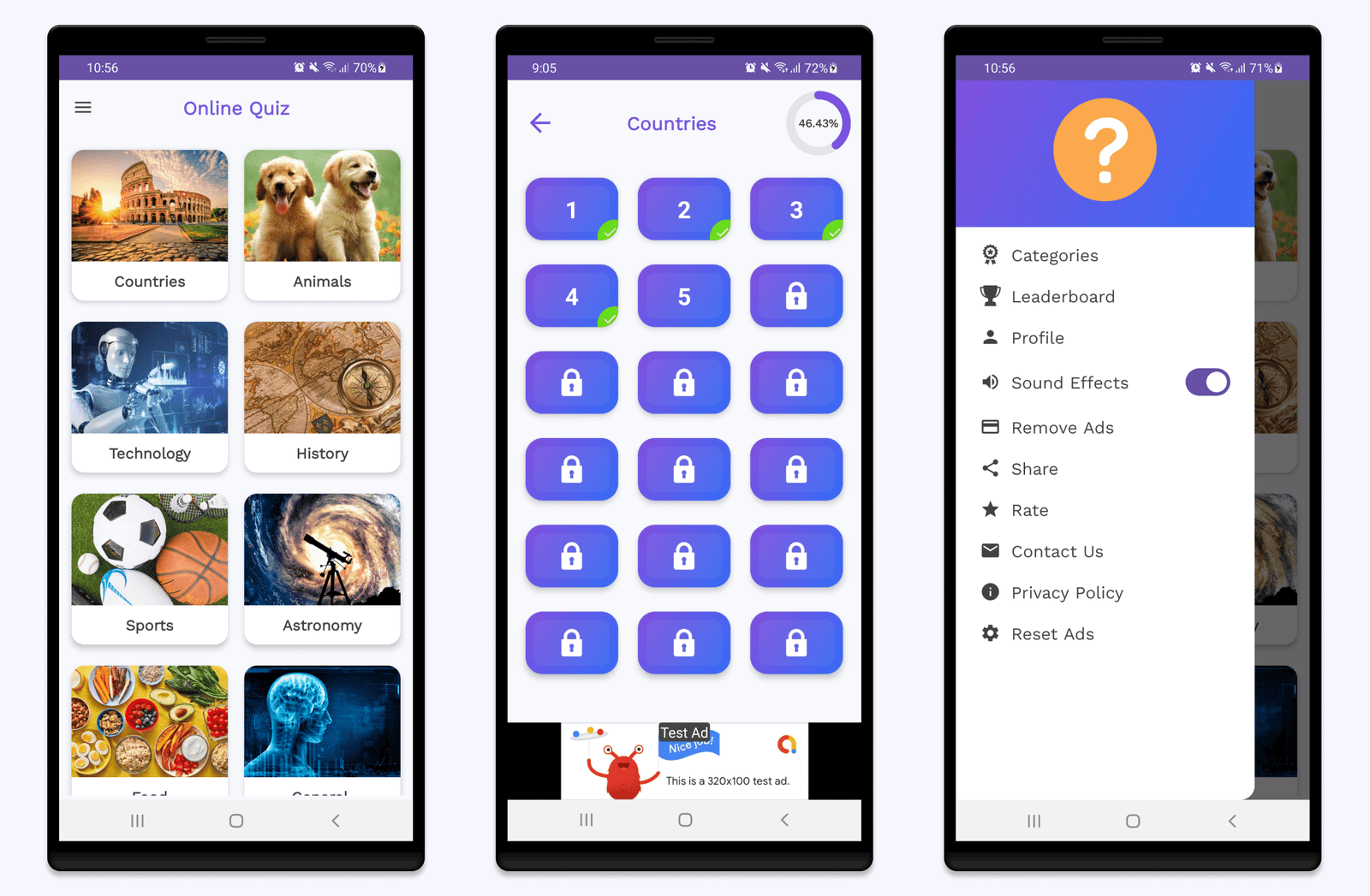 Online Quiz | Multiple Choice + True/False + Word, Sound, Image Guess for Android with Admin Panel - 5