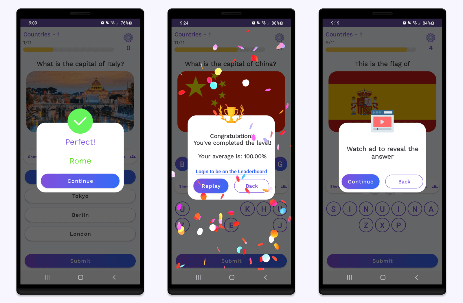 Online Quiz | Multiple Choice + True/False + Word, Sound, Image Guess for Android with Admin Panel - 8