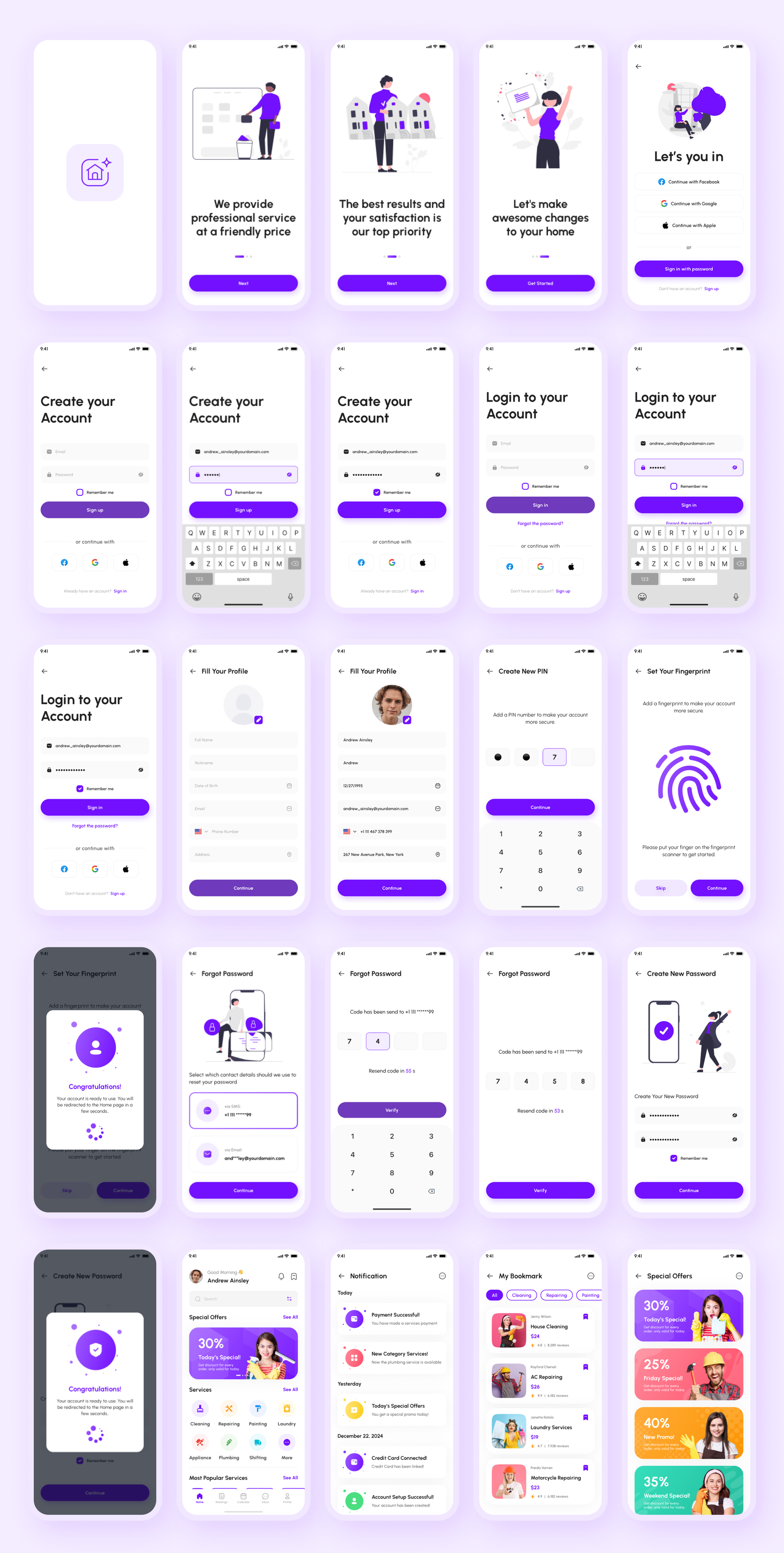 Helpify- Home Service App React Native CLI Ui Kit