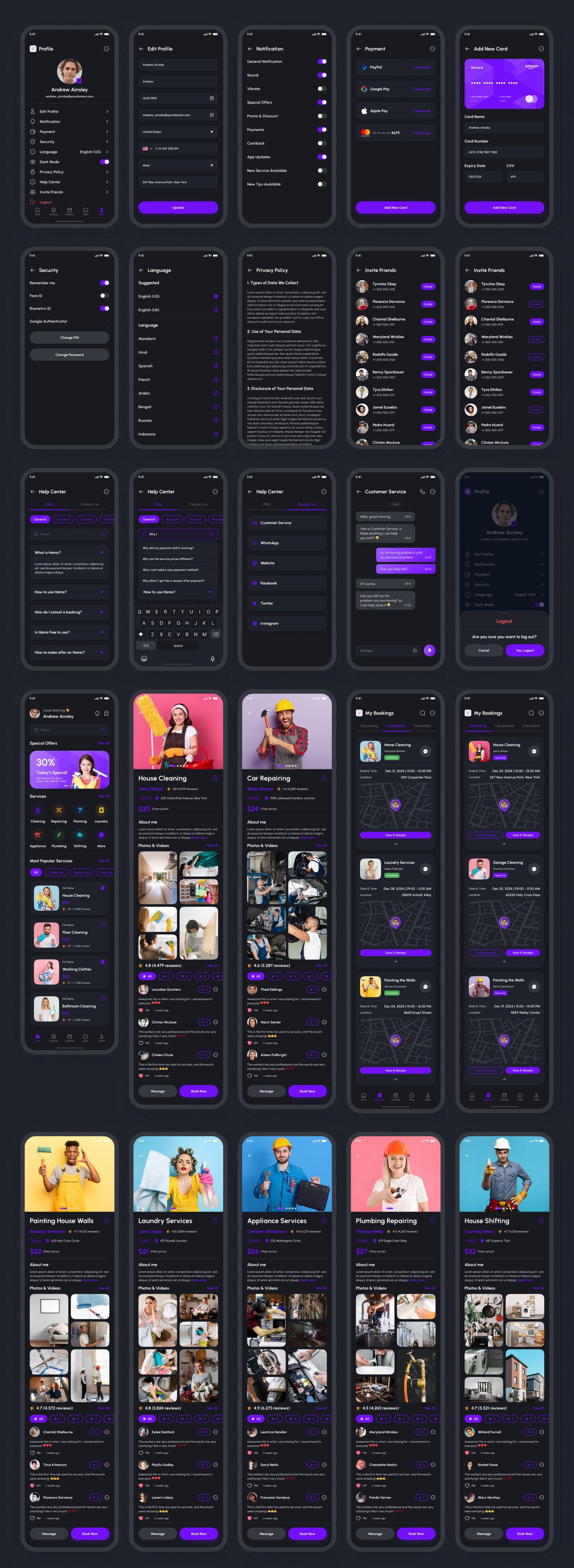 Helpify- Home Service App React Native CLI Ui Kit