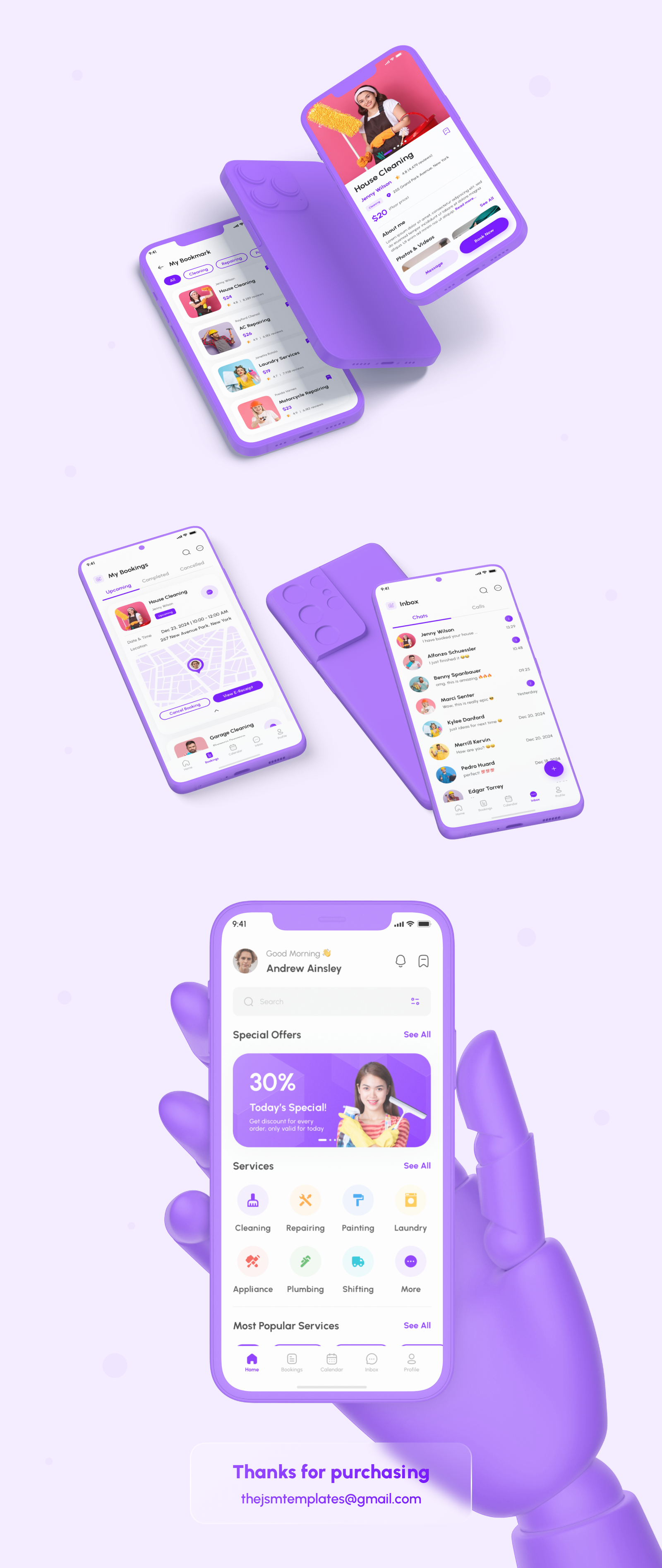 Helpify- Home Service App React Native CLI Ui Kit