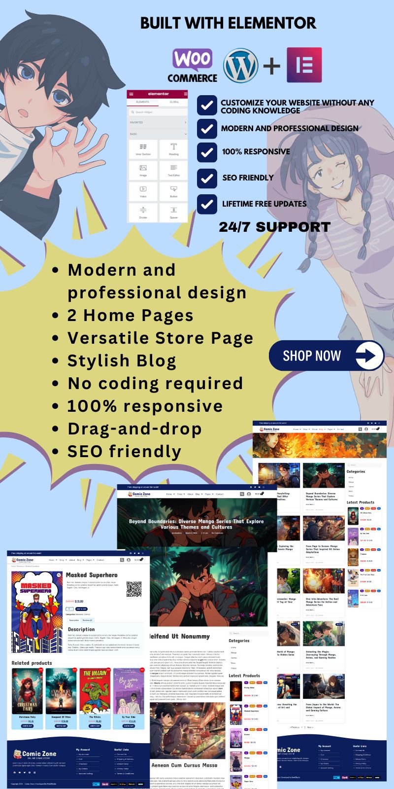 Comic Zone  Woocommerce theme for Comic stores, Bookstores,  Anime & Manga Stories news portal - Features Image 2