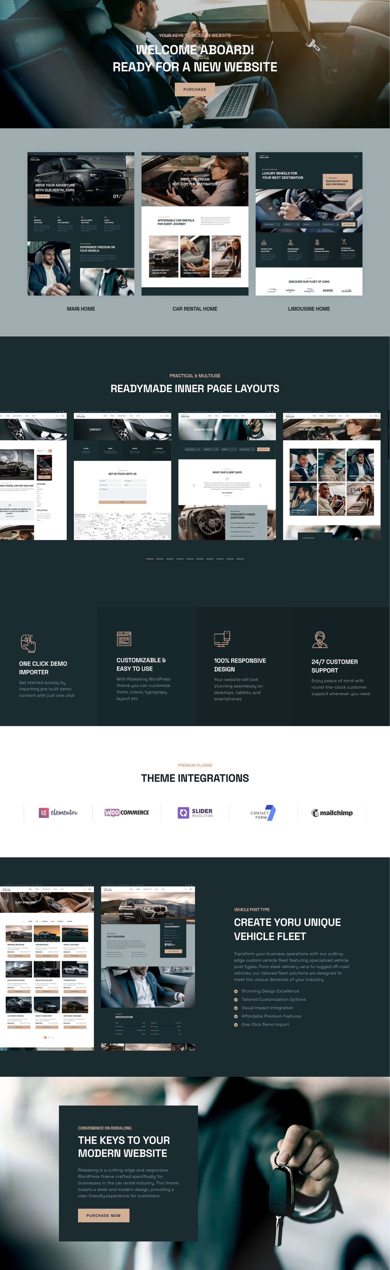 Ridealong - Car Rental and Limousine WordPress Theme - 1