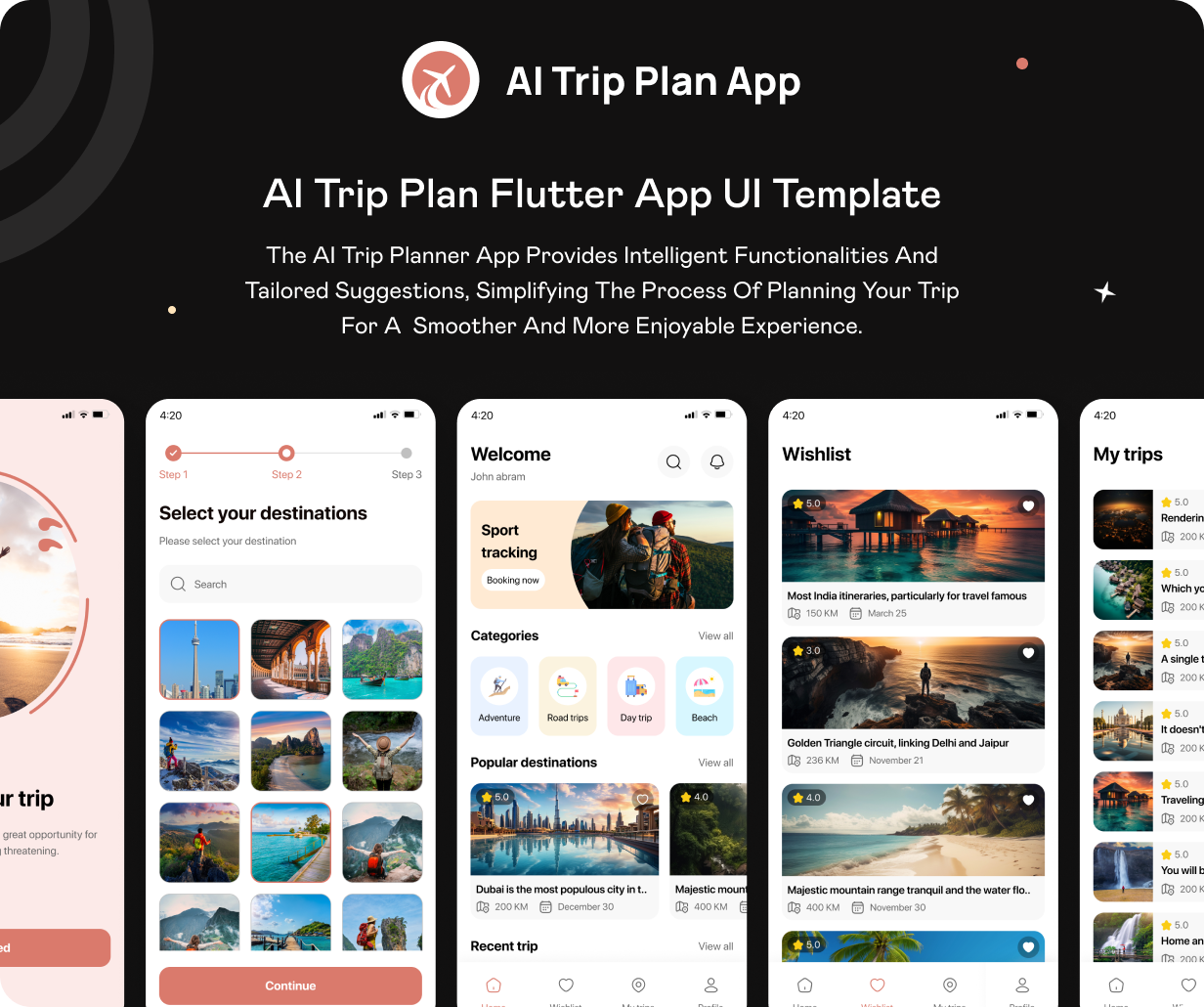 Tour Guide UI template | Trip planner app in Flutter | AI Travel Assistant App | TourAI App Template - 2