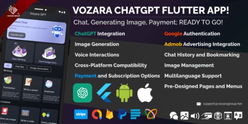 VG ChatGPT Flutter Complete App  by Vozara