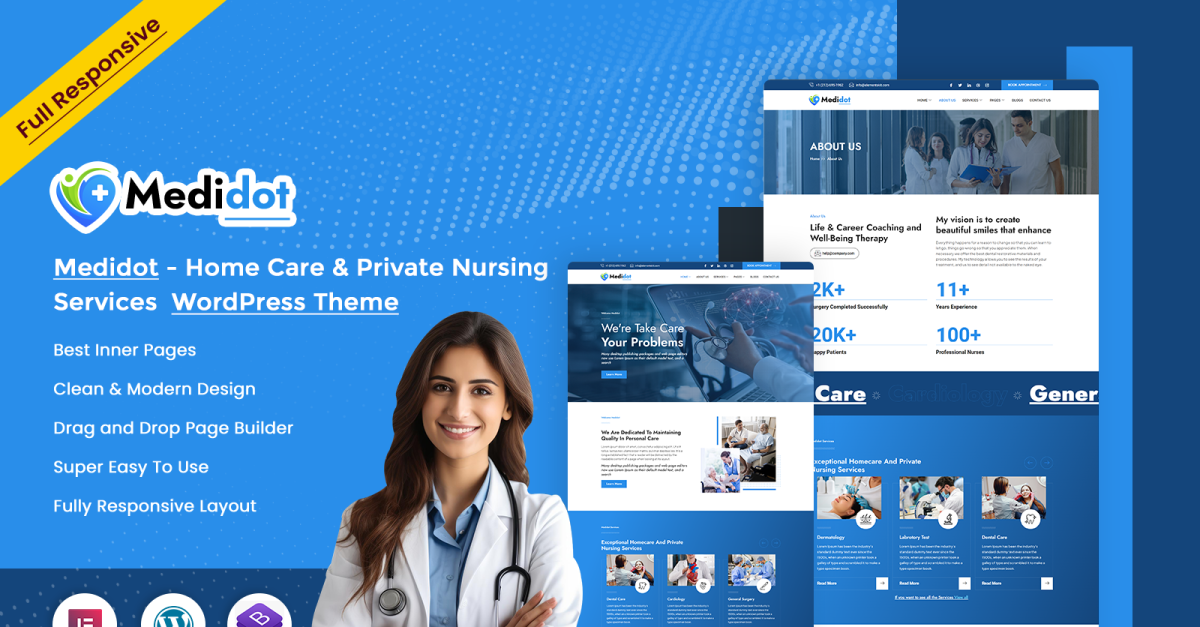 Medidot - Home Care & Private Nursing Services Wordpress Theme