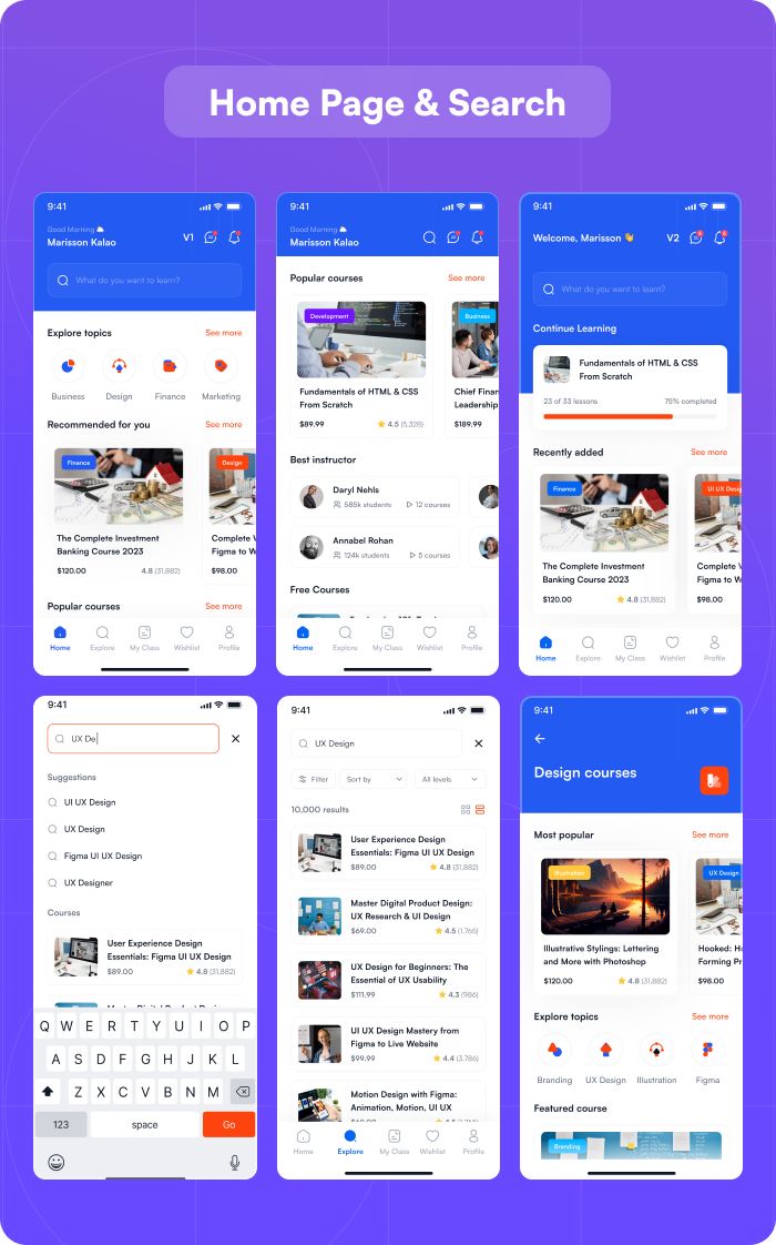 Learn Ease - Flutter Online Education Learning App Template | Educational Course App | Ui Kit - 4