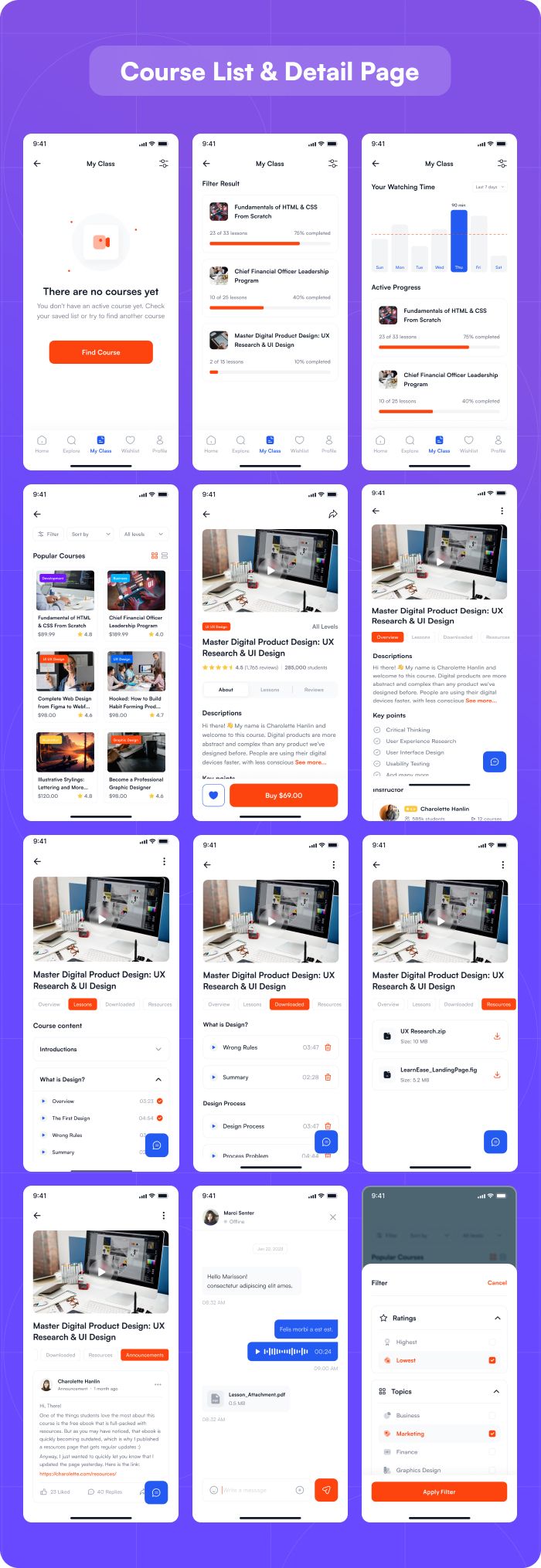 Learn Ease - Flutter Online Education Learning App Template | Educational Course App | Ui Kit - 5