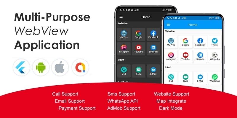 Multipurpose WebView - Flutter Complete App by RahulChouhan