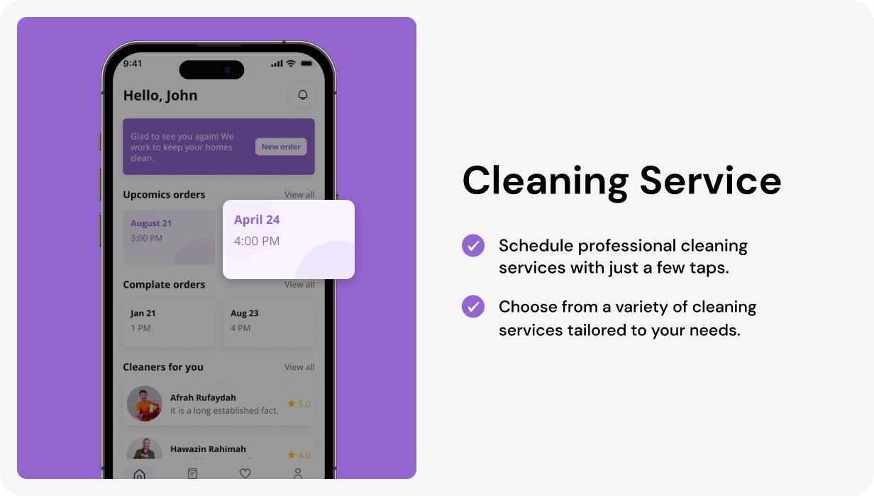 HandyCare UI template | Home Cleaning Service app in Flutter | Getcleaner App Template - 6