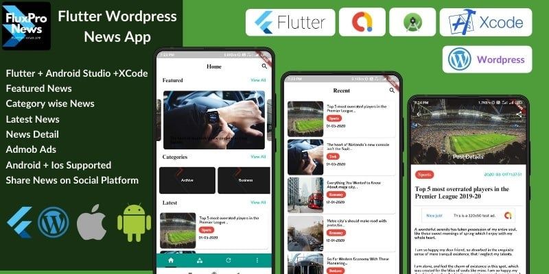 FluxPro News - Flutter Wordpress Blog News App by AndroidQueue