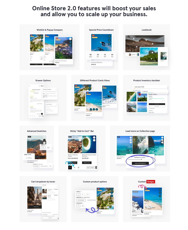 Travel Bureau eCommerce Shopify Online Store 2.0 Theme - Features Image 3
