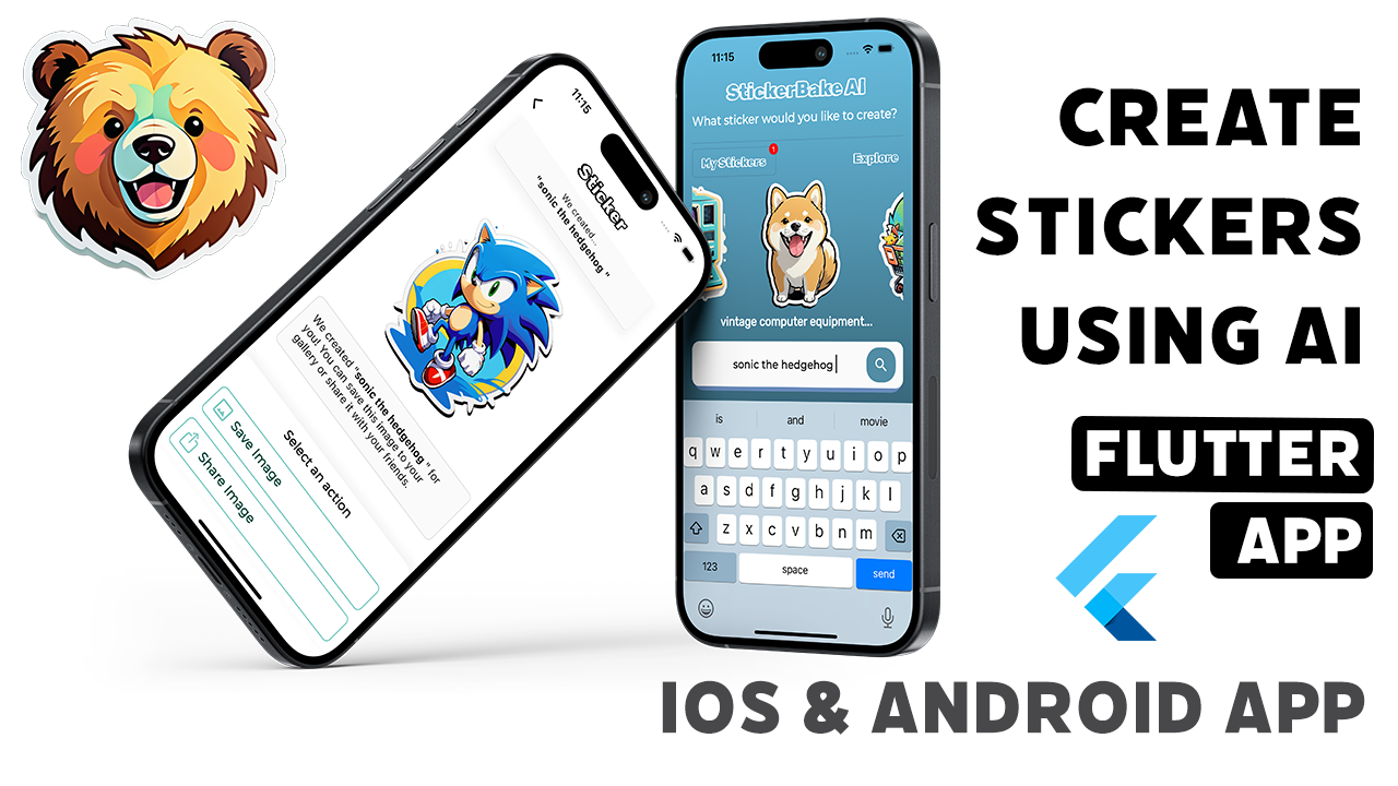 # StickerBake AI - Create Stickers using AI | Flutter mobile app - 1