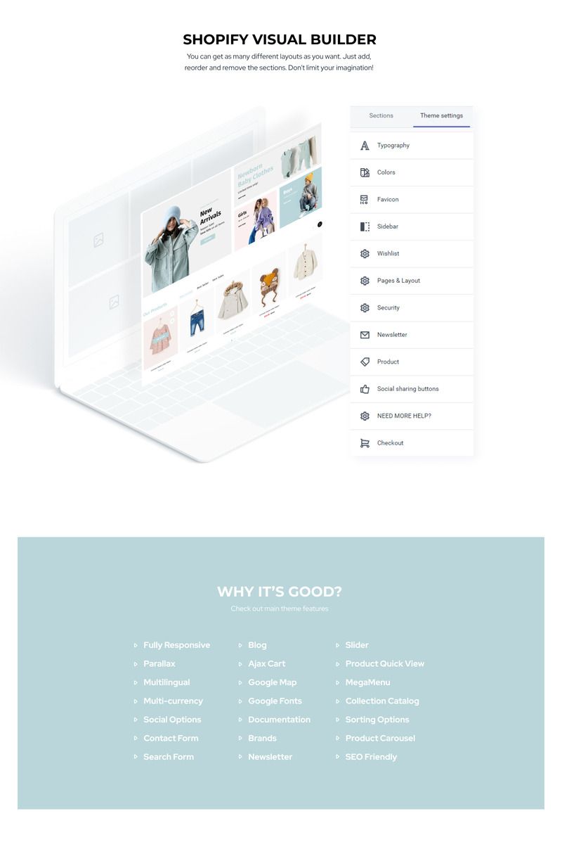 Multifly Baby Fashion Store Shopify Theme - Features Image 2