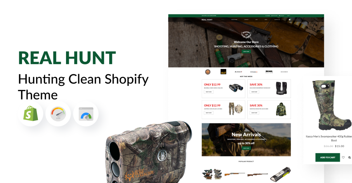 Real Hunt - Hunting Clean Shopify Theme - TemplateMonster