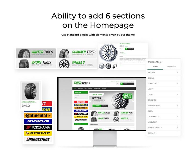 Wheels and Tyres eCommerce Shopify Theme - Features Image 2