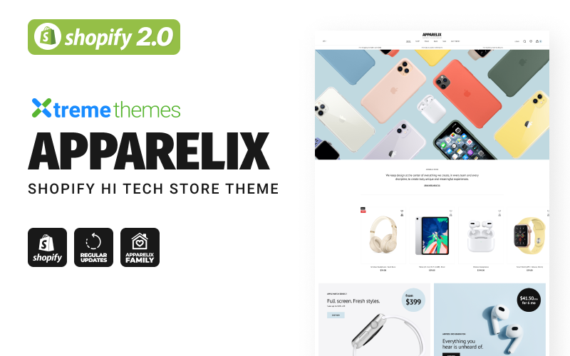 Apparelix Shopify HI Tech Store Theme - TemplateMonster