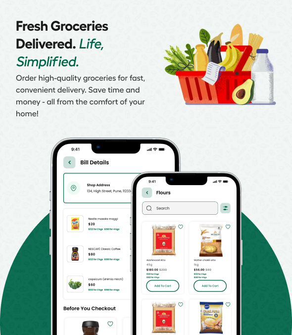eBasket - Single Vendor Grocery Delivery Flutter app with Laravel Admin Panel + Delivery app - 1