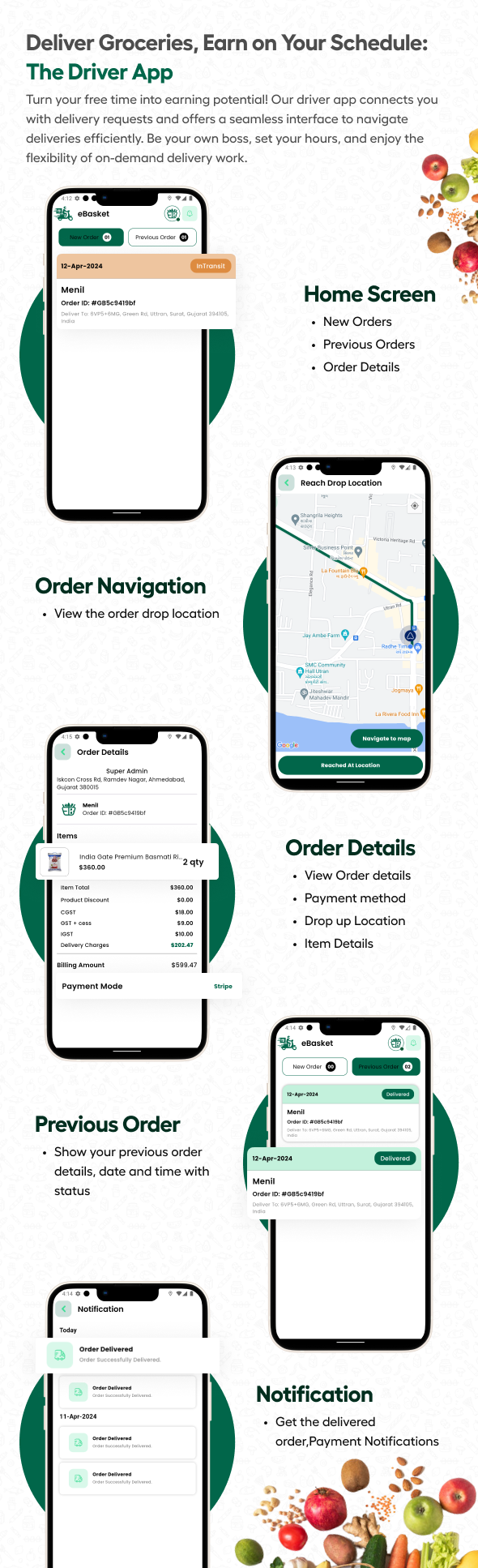 eBasket - Single Vendor Grocery Delivery Flutter app with Laravel Admin Panel + Delivery app - 10