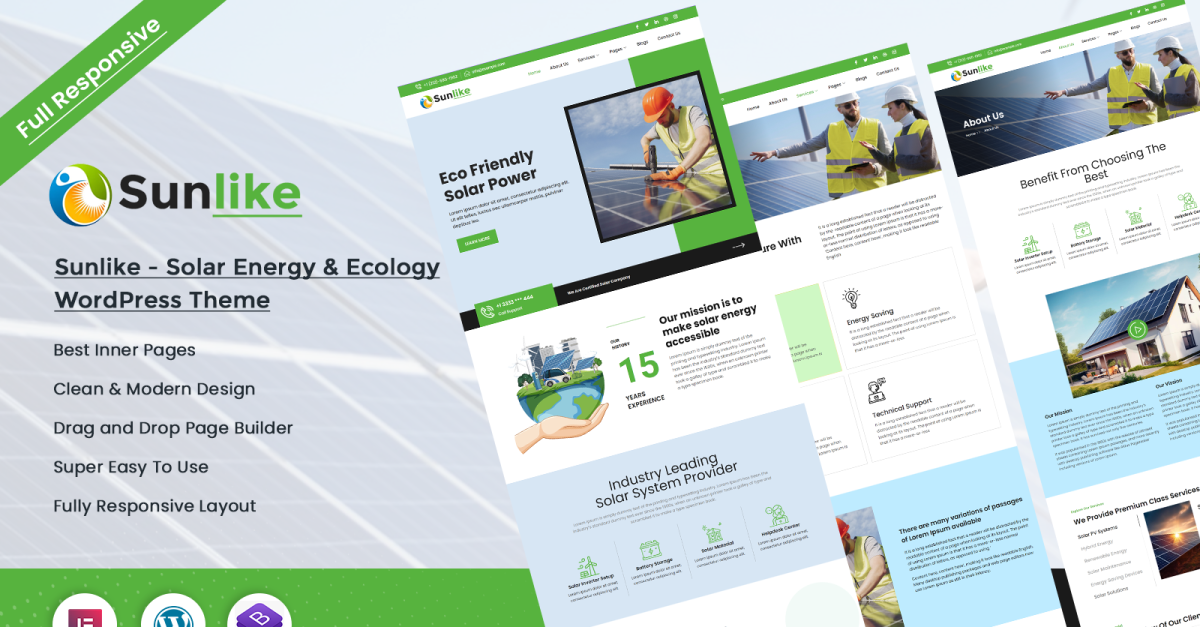 Sunlike - Solar Energy & Ecology WordPress Theme
