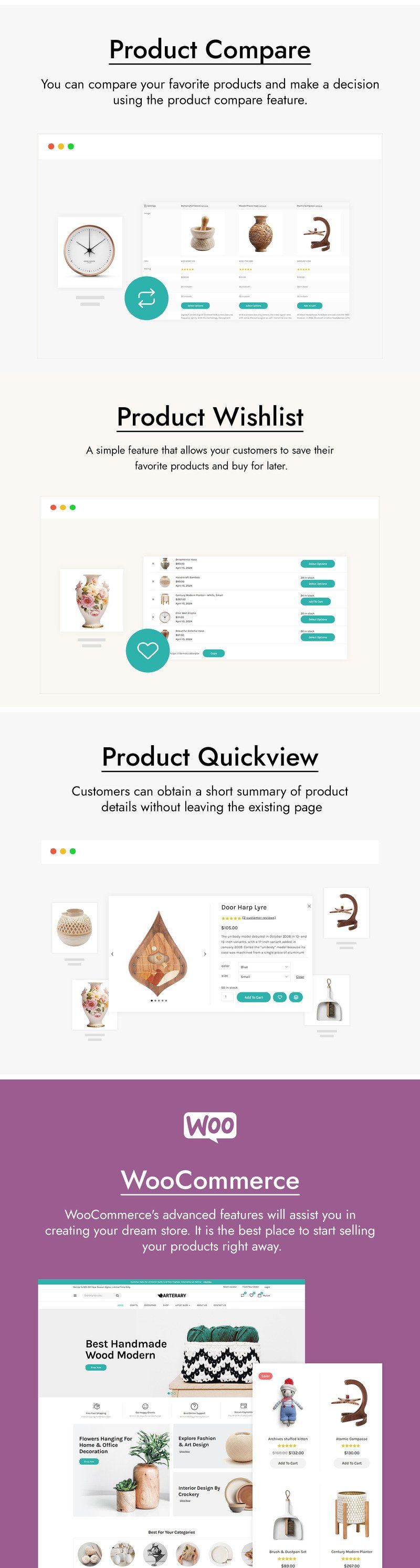 Arterary - Home Decor, Handicraft, Ceramic Artist and Poultry Farm WooCommerce Theme - Features Image 4