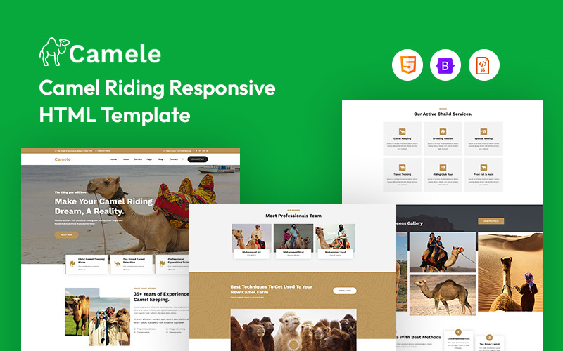 Camele – Camel Riding Responsive Website Template