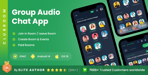 2 App Template| Clubhouse App| Communication App | Audio Chat App| Audio Room App| ClubRoom image
