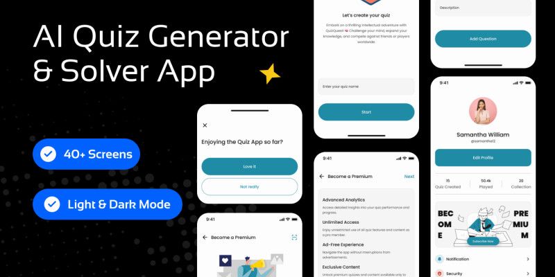 AI Quiz Generator and Solver Flutter UI Kit by Miksilabs