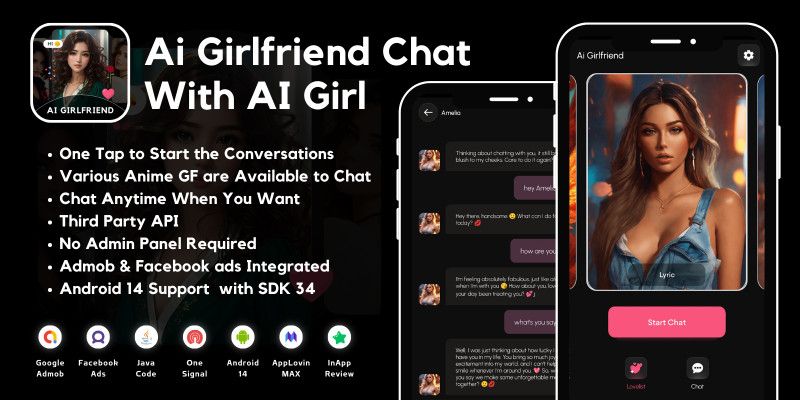 Ai Girlfriend Chat With AI Girl AdMob Ads Android by MJAppsStudio