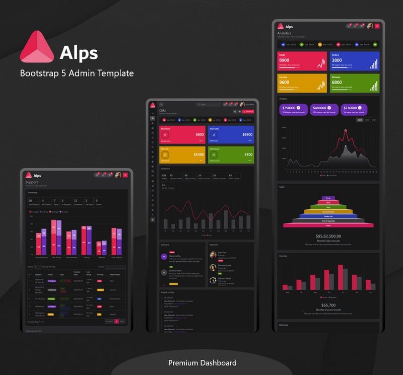 Alps - Bootstrap 5 Dark Admin Template - Features Image 1